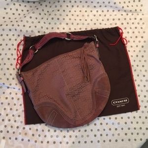 Authentic Purple Suede Coach Large Hobo Bag!